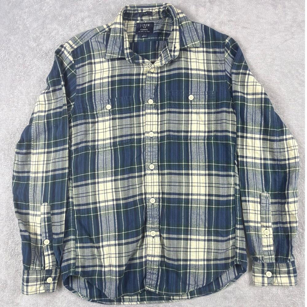 J.CREW FLANNEL SHIRT MEN'S S SLIM PLAID